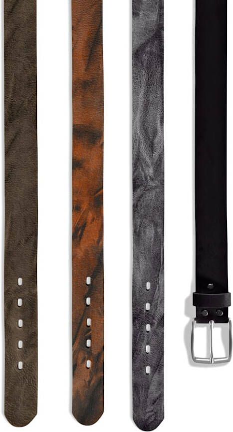 BABISTA Leren riem in modieuze used look Donkergrijs