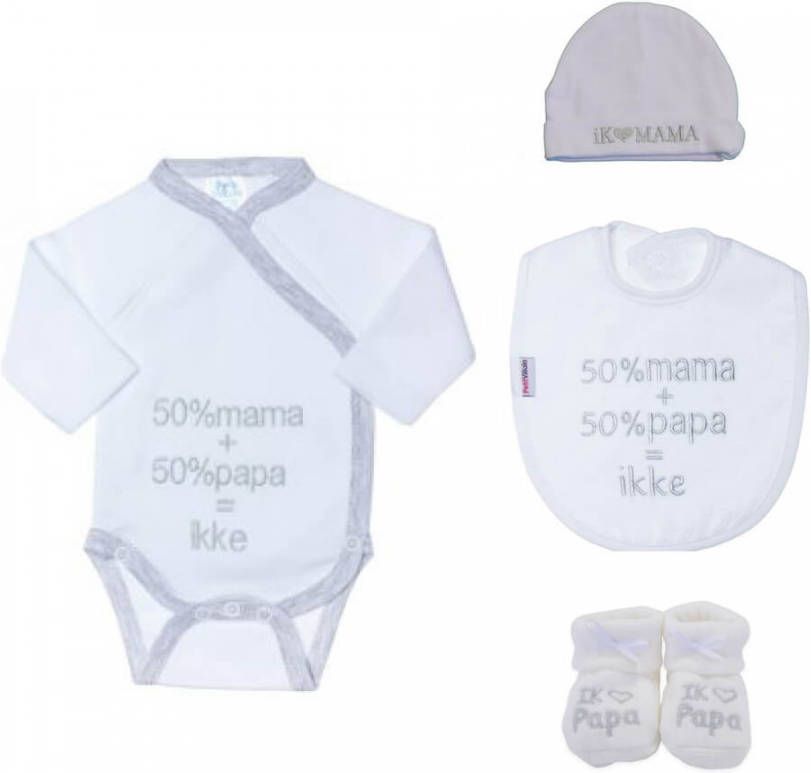 Petit Villain Kleding Set 50% Mama 50% Papa 4 Delig