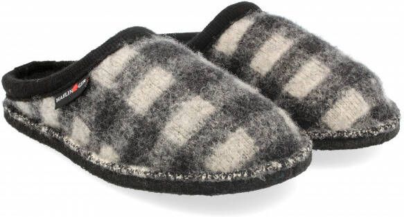 Haflinger Plaid Pantoffels grijs