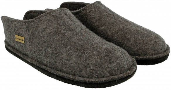 Haflinger Smily Pantoffels zwart/olijfgroen
