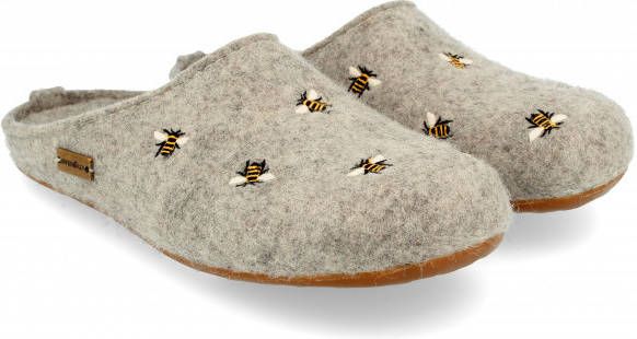 Haflinger Women's Api Pantoffels beige/grijs