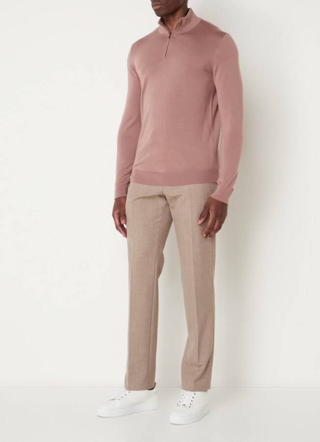 REISS Blackhall fijngebreid vest van wol met halve rits