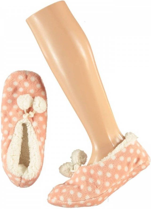 Apollo Dames Ballerina Pantoffels/sloffen Stippen Roze- 39 Sloffen Volwassenen