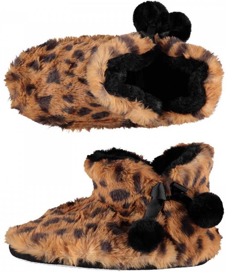Apollo Dames Hoge Pantoffels/sloffen Luipaard Print Taupe- 38 Sloffen Volwassenen