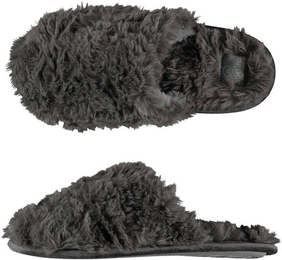 Apollo Dames Instap Slippers/pantoffels Grijs- 40 Sloffen Volwassenen