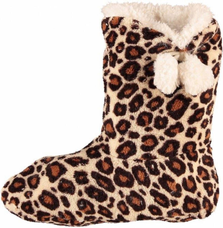 Apollo Dieren Luipaardprint Hoge Sloffen/pantoffels Voor Dames 37 39 Sloffen Volwassenen