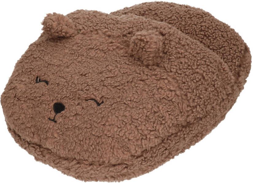 Apollo Grote Voetenwarmer Pantoffel/slof Beer Chocolade Bruin One Size 30 X 27 Cm Sloffen Volwassenen