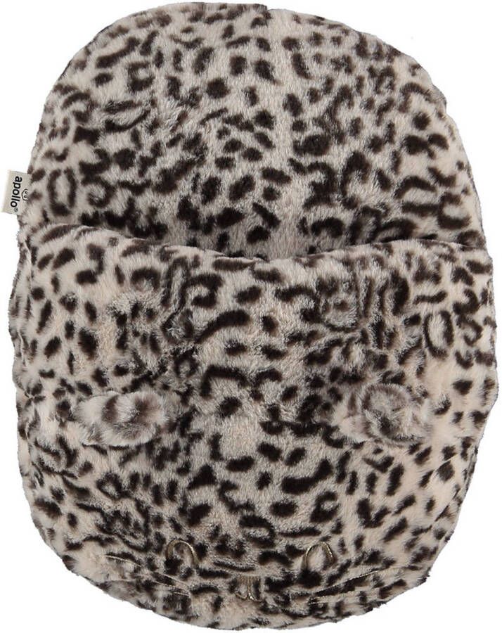 Apollo Grote Voetenwarmer Slof Cheetah Print Creme One Size 30 X 27 Cm Sloffen Volwassenen
