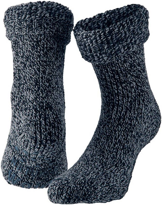 Apollo Heren Anti slip Korte Huissokken/slofsokken Navyblauw -- 46 Huissokken