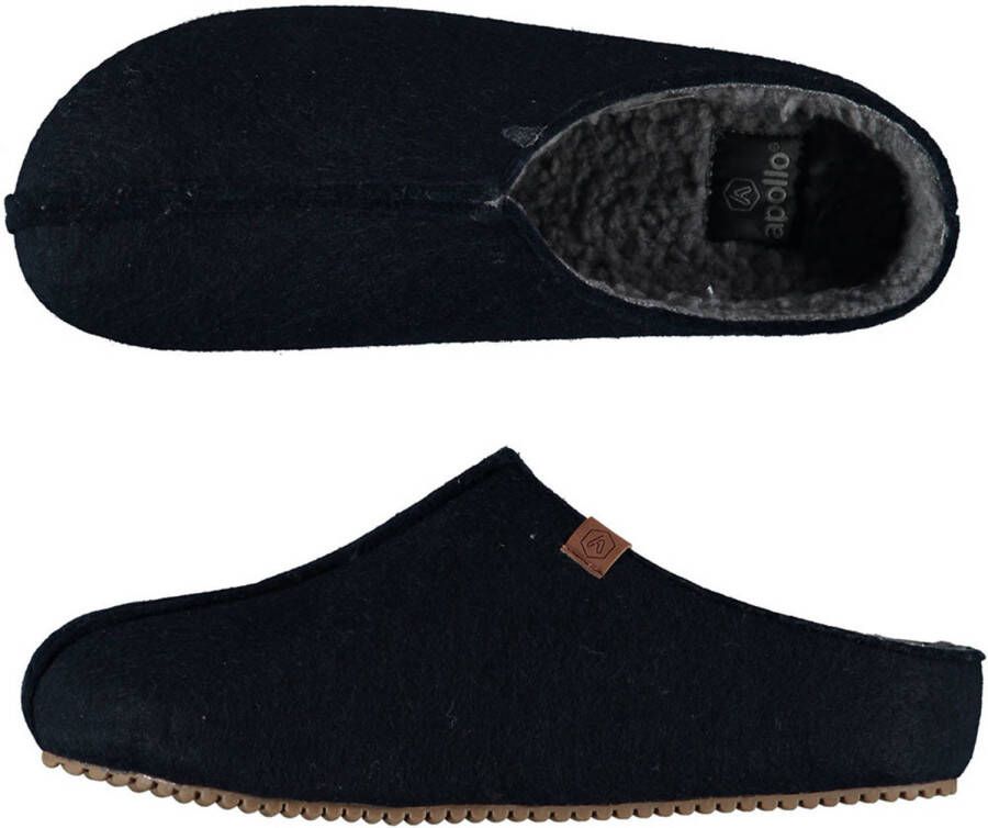 Apollo Heren Instap Slippers/pantoffels Blauw- 46 Sloffen Volwassenen