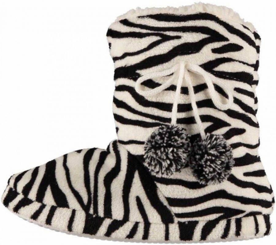 Apollo Hoge Dames Sloffen Met Zebra Print Zwart/wit 37 38 Sloffen Volwassenen