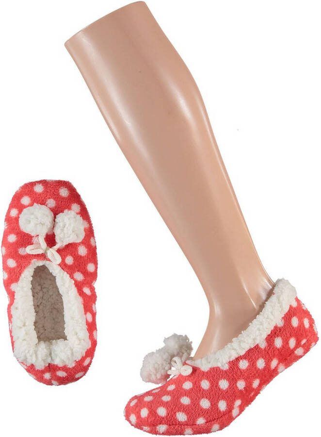 Apollo Meisjes Ballerina Sloffen/pantoffels Roze Met Witte Stippen- 33 Sloffen Kinderen