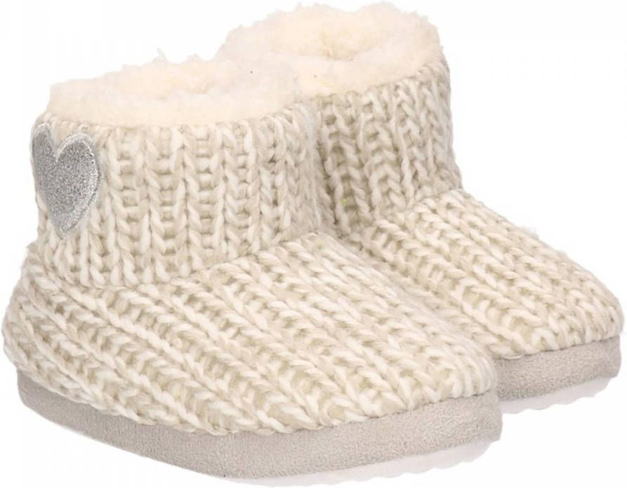 Apollo Meisjes Hoge Sloffen/pantoffels Met Hart Grijs 28 Sloffen Kinderen