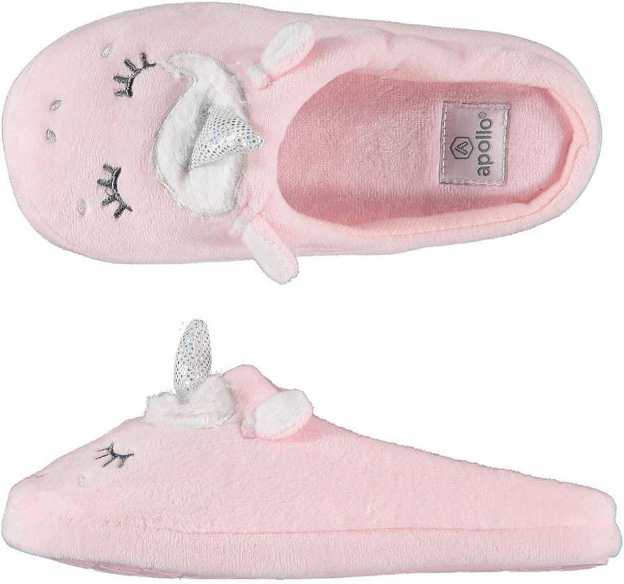 Apollo Meisjes Instap Slippers/pantoffels Eenhoorn Roze- 36 Sloffen Volwassenen