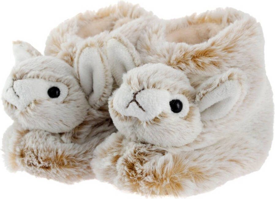 Merkloos Dieren Konijn/haas Baby Sloffen/pantoffels Voor Jongens/meisjes Dierensloffen Bosdieren Kraamcadeau 6 12 Maanden