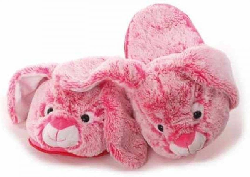 Merkloos Pluche Roze Konijn/haas Sloffen/pantoffels Voor Dames- 40 Sloffen Volwassenen