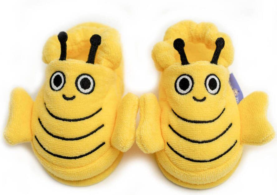 Milk & Moo Milk&moo Buzzy Bee Baby Slofjes Peuter Pantoffels Jongen Meisje 100% Gecertificeerd Katoen Vanaf 2 4 Jaar