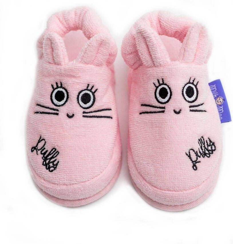 Milk & Moo Milk&moo Chancin Konijn Baby Slofjes Peuter Pantoffels Meisje Roze 100% Gecertificeerd Katoen Vanaf 2 4 Jaar