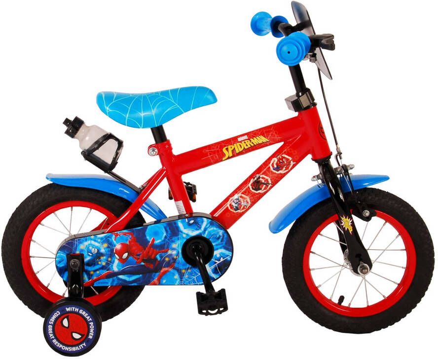 Volare Jongensfiets Spider man 12 Inch 23 Cm Jongens Terugtraprem Blauw/rood