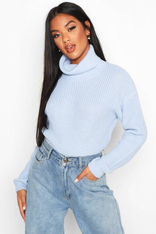 boohoo Korte Vissers Coltrui, Pastelblauw