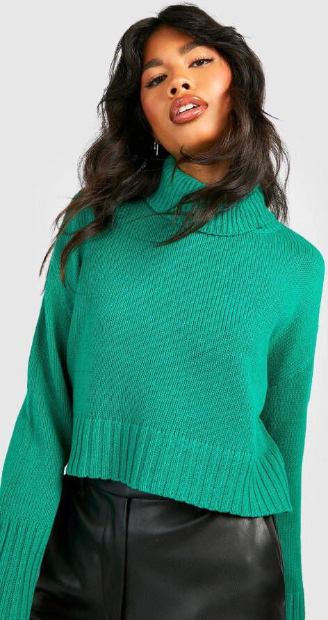 boohoo Gekleurde Korte Coltrui, Green