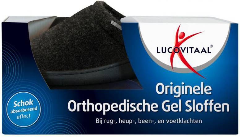 Lucovitaal 3x Orthopedische Gel Sloffen Zwart 44 45 1 paar