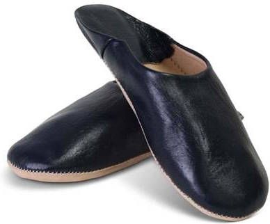 Safaary Marokkaanse Babouche Leer Donkerblauw 39