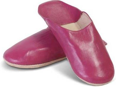 Safaary Marokkaanse Babouche Leer Fuchsia 37