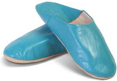 Safaary Marokkaanse Babouche Leer Lichtblauw 40