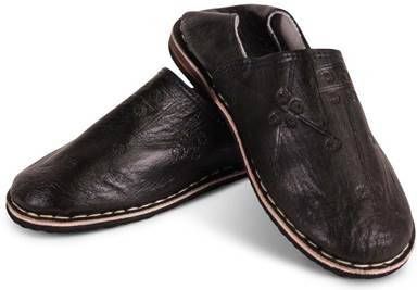 Safaary Marokkaanse babouches Heren Zwart 42