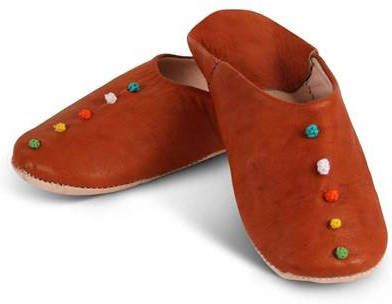 Safaary Marokkaanse sloffen Pompons Natural 39