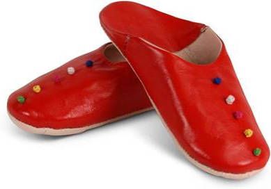 Safaary Marokkaanse sloffen Pompons Rood 41