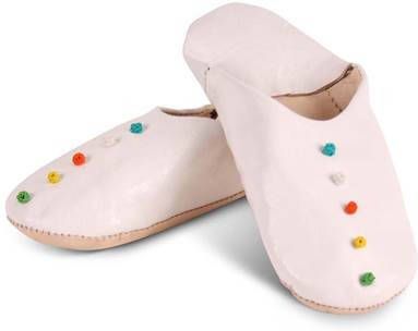 Safaary Marokkaanse sloffen Pompons Wit 37