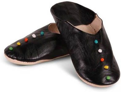 Safaary Marokkaanse Sloffen Pompons Zwart 36