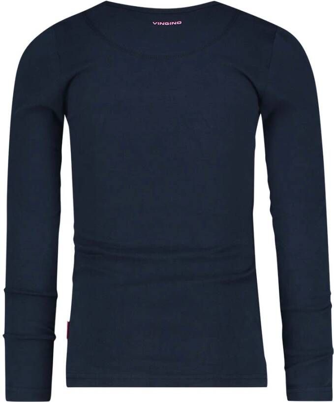 Vingino ! Meisjes Shirt Lange Mouw Maat 140 Donkerblauw Katoen/elasthan