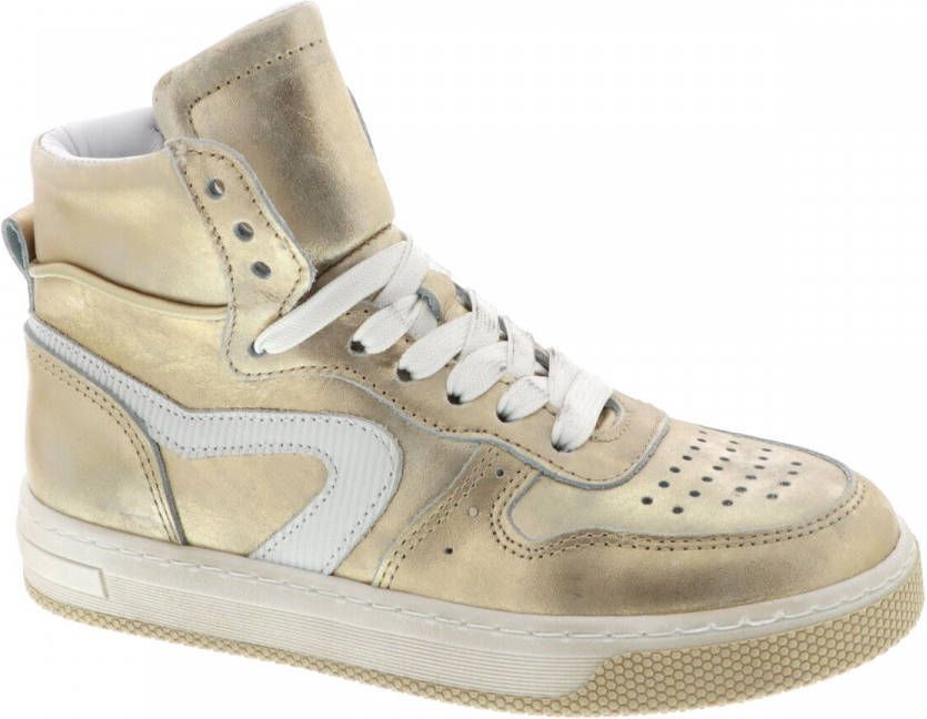 Hip H1174 hoge leren sneakers goud/wit