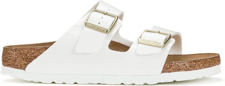 Birkenstock Arizona Birko Flor Patent Sandals , Wit, Dames