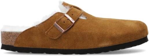 Birkenstock Boston Shearling Suede Leather Clogs , Bruin, Heren