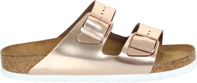 Birkenstock Arizona Soft Footbed Natural Leather Sandals , Geel, Dames