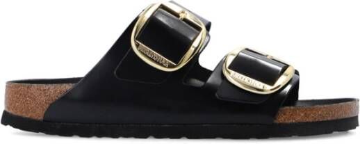 Birkenstock Sandalen Arizona Big Buckleatural Leather Patent , Zwart, Dames