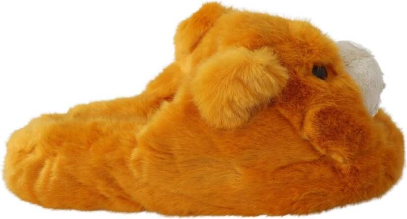 Dolce & Gabbana Lion Flats Slippers Sandals Shoes , Geel, Heren