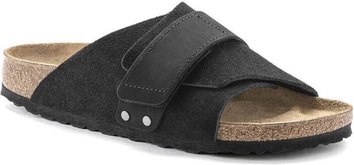 Birkenstock Kyoto Nubuck/suede lederen sandalen , Zwart, Heren