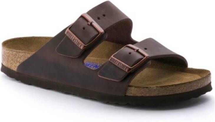Birkenstock Sandalen Arizona zachte voetbeddolief Nubuck leer , Bruin, Heren