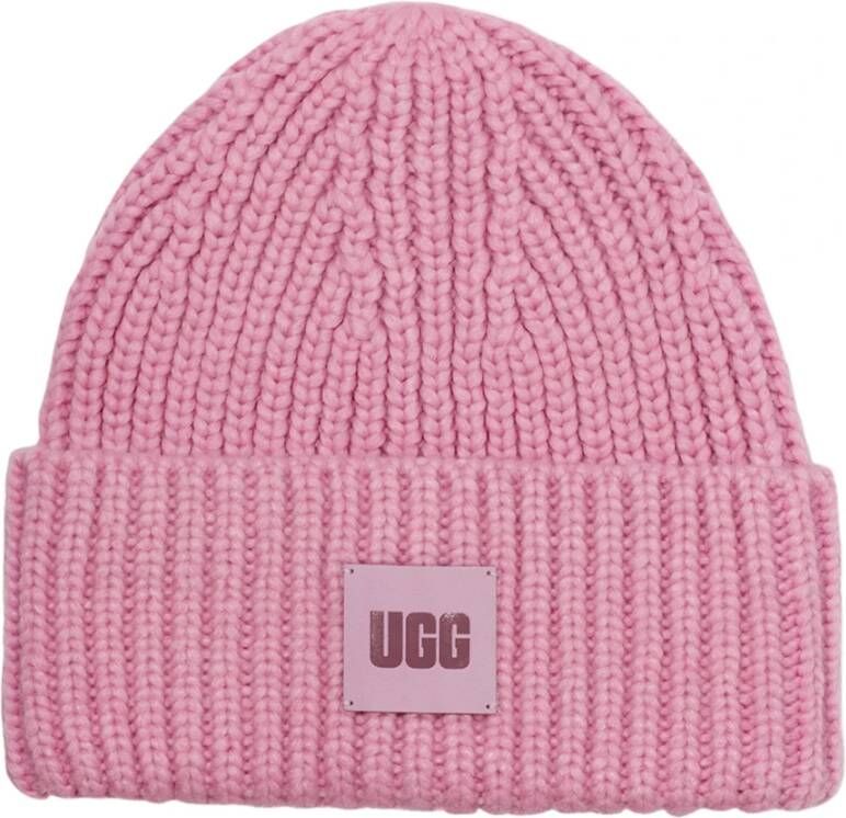 Ugg Chunky Rib Hoed voor Dames in Rose Quartz, Acrylmix