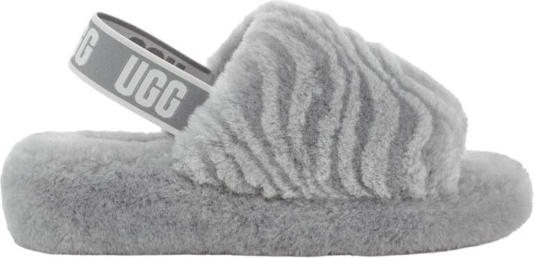 Ugg W pluisje ja golvende sandalen , Grijs, Dames