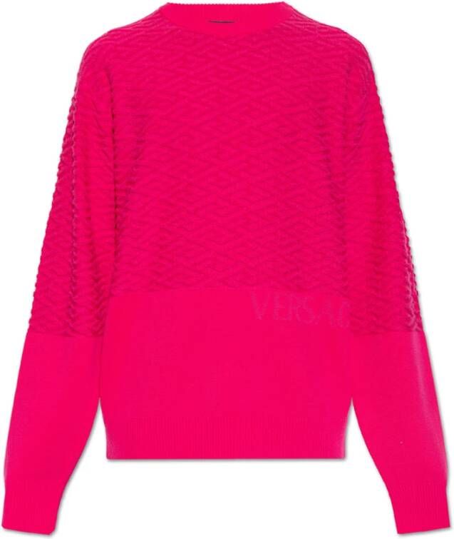 Versace Wollen trui , Roze, Heren