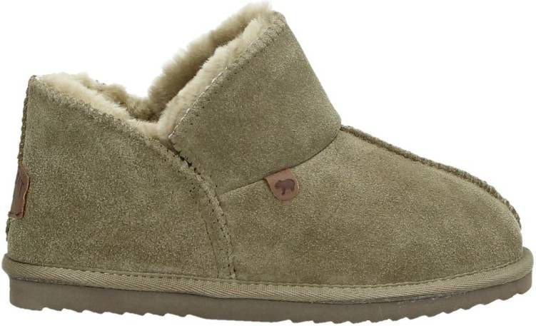 Warmbat Australia gevoerde suÃ¨de pantoffels mosgroen