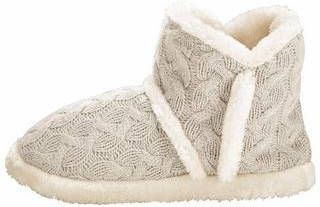 Apollo ARIZONA homewear-sloffen in gebreide look met pluche binnenin