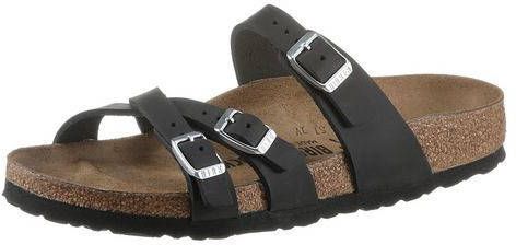 Birkenstock Slippers Franca van leer, smalle schoenwijdte