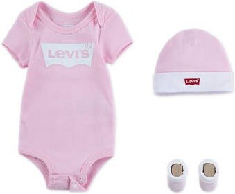 Levi's Kids giftset Classic Batwing met romper roze/wit